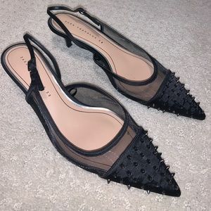 - Kitten heels with spikes. Zara